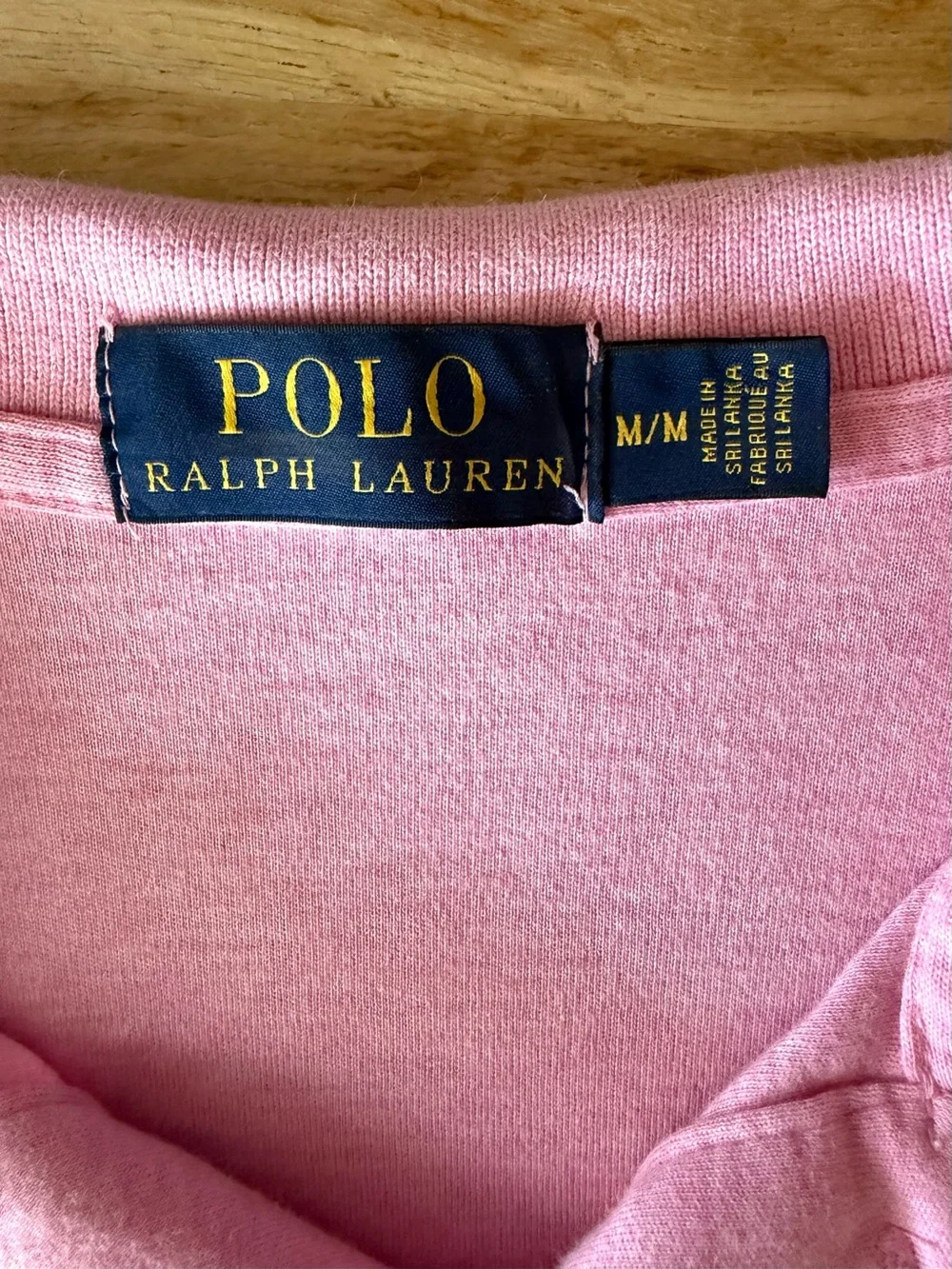 Ralph Lauren Cotton Collared Polo, Light Heathered Pink w/hot pink pony, M, EUC